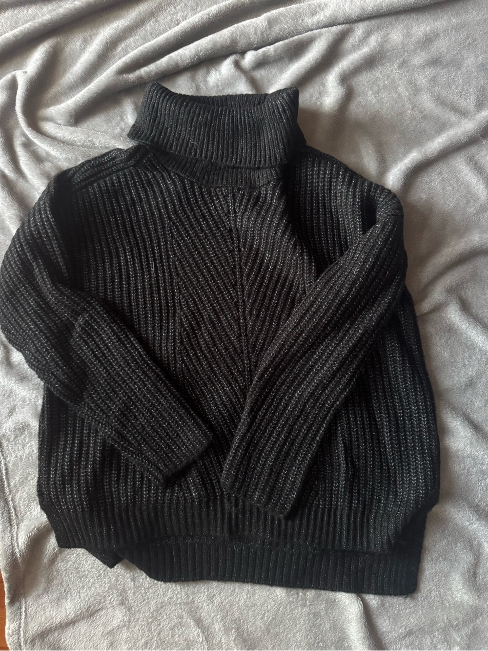Time and Tru Black Ribbed Turtleneck Sweater